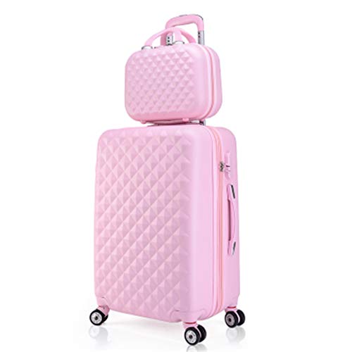 2 unids/Set Bolsa de cosméticos para niñas Estudiantes Trolley Case Travel Spinner contraseña Equipaje Mujer Maleta con Ruedas 20/22/24/28 Pulgadas Pink 22"