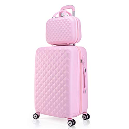 2 unids/Set Bolsa de cosméticos para niñas Estudiantes Trolley Case Travel Spinner contraseña Equipaje Mujer Maleta con Ruedas 20/22/24/28 Pulgadas Pink 22"