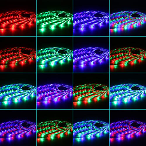 2 x 5 metros (10 m en total) 3528 SMD 300 LED RGB luces de tira ALED LIGHT , cinta tira LED Flexible con el Regulador IR Colores Adaptador de la Fuente de alimentación 24 Key. Decorativas LED Franja de Fiesta Exposición de la Demostración
