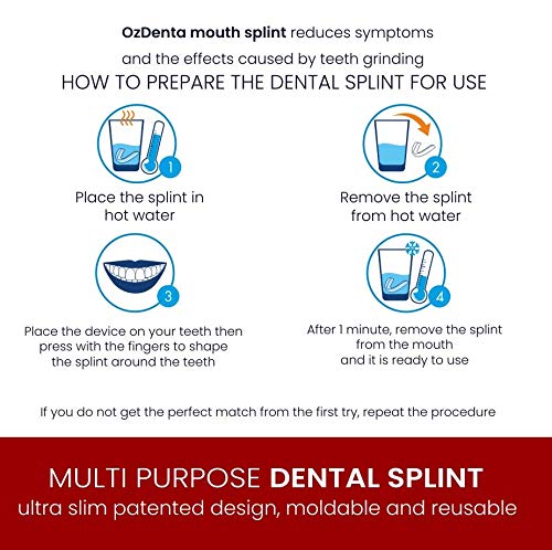 2 x Férula dental de descarga nocturna, anti bruxismo (rechinar los dientes), trastornos del ATM