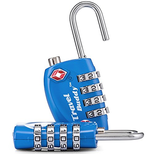 2 x TSA Candado de seguridad – 4-dial combinación de viaje maleta de equipaje bloqueo de código (AZUL) – Garantía de por vida 2 x TSA Candado de seguridad – 4-dial combinación de viaje maleta de equipaje bloqueo de código (AZUL) – Garantía de por vida