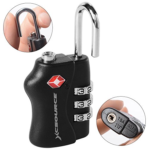 2 X TSA - Security Padlock Candados De Seguridad - Combinación De 3 Dígitos para Maleta De Viaje/Bolsa De Viaje/Cerraduras De Equipaje/Archivadores/Caja de Herramientas/Lockers XC303