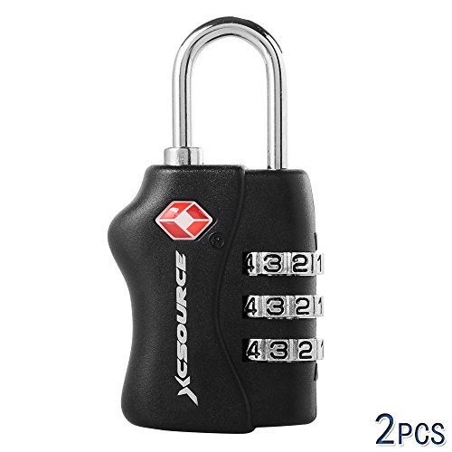 2 X TSA - Security Padlock Candados De Seguridad - Combinación De 3 Dígitos para Maleta De Viaje/Bolsa De Viaje/Cerraduras De Equipaje/Archivadores/Caja de Herramientas/Lockers XC303