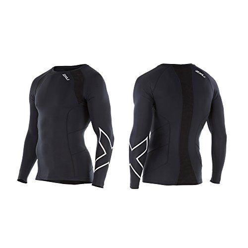 2 x U - Camiseta de compresión de Manga Larga para Hombre, Talla XL, Color Negro y Plateado 2 x U - Camiseta de compresión de Manga Larga para Hombre, Talla XL, Color Negro y Plateado