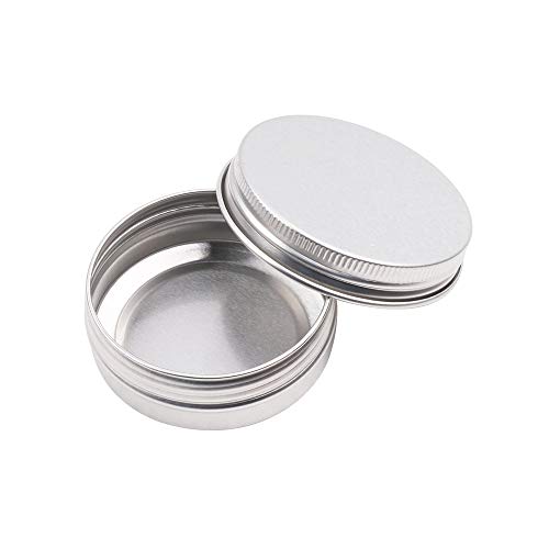 20 Pcs 15 ml, tarros vacíos de Aluminio Plateado, Recipiente de cosmética para muestras de bálsamos labiales o cosméticos, Cierre de Rosca