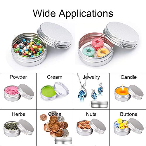 20 Pcs 15 ml, tarros vacíos de Aluminio Plateado, Recipiente de cosmética para muestras de bálsamos labiales o cosméticos, Cierre de Rosca 20 Pcs 15 ml, tarros vacíos de Aluminio Plateado, Recipiente de cosmética para muestras de bálsamos labiales o cosméticos, Cierre de Rosca