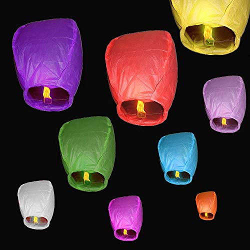 20 pcs Cielo Lanterns colores mixtos farolillos chinos voladores, Mini sky lantern globo de aire caliente, papel de arroz no inflamable seguro, Cielo Linternas más mágico que fuego pirotécnicos