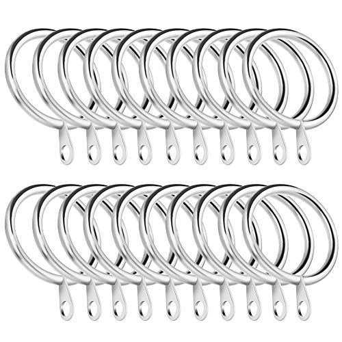 20 Piezas Anillos de Cortina de Metal 45mm DiƔmetro Interno Cortina Anillos Decorativos Ganchos Colgantes con Ojales Fijos para Barra de Poste de Cortina, Plata 20 Piezas Anillos de Cortina de Metal 45mm DiƔmetro Interno Cortina Anillos Decorativos Ganchos Colgantes con Ojales Fijos para Barra de Poste de Cortina, Plata
