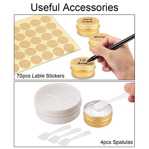 20 Piezas Tarros de Aluminio vacío Recipiente de cosmética para Crema loción máscaras Mini Velas cosméticos Arte de uñas (20 ml)