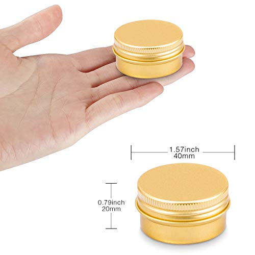 20 Piezas Tarros de Aluminio vacío Recipiente de cosmética para Crema loción máscaras Mini Velas cosméticos Arte de uñas (20 ml)