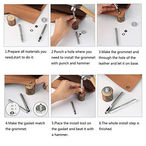200 Kit de herramientas de ojetes de MEZOOM del los ojales 1/4 Pulgada interior y 10mm exterior para manualidad o ropa 200 Kit de herramientas de ojetes de MEZOOM del los ojales 1/4 Pulgada interior y 10mm exterior para manualidad o ropa