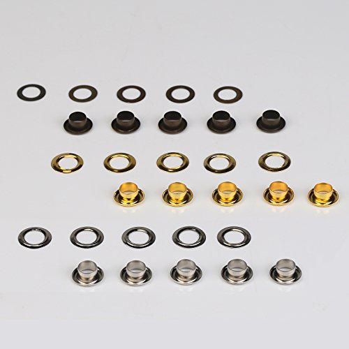 200 Kit de herramientas de ojetes de MEZOOM del los ojales 1/4 Pulgada interior y 10mm exterior para manualidad o ropa 200 Kit de herramientas de ojetes de MEZOOM del los ojales 1/4 Pulgada interior y 10mm exterior para manualidad o ropa