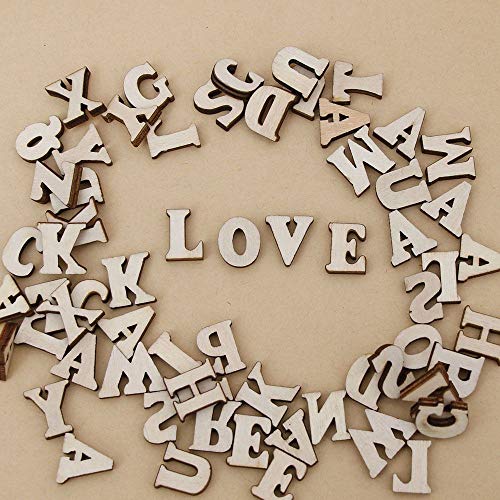 200 piezas Letras de Madera y Números de Madera Dylan-EU Alfabeto de Madera - Letras Mayúsculas 15 mm para Bodas Decoraciones de Cumpleaños Educación Juegos Infantiles DIY