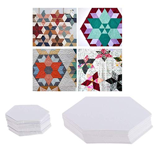 200 plantillas de papel con forma hexagonal para hacer acolchados, patrones de papel para patchwork