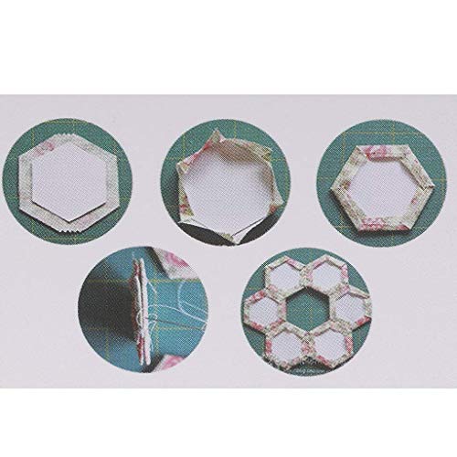 200 plantillas de papel con forma hexagonal para hacer acolchados, patrones de papel para patchwork