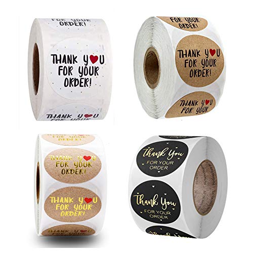 2000 pegatinas redondas Kraft, 500 unidades, etiquetas autoadhesivas hechas a mano, etiquetas para rollo, decoración para regalos caseros (1,5")