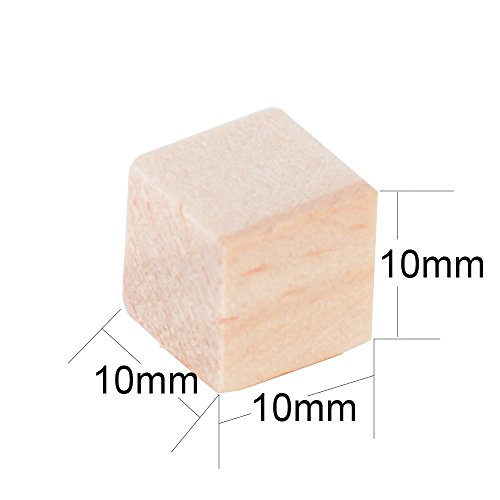 200pcs 1x1x1cm Cubos Madera Bloques Cuadrados para Manualidades Diy Artesanía Pintar Decoración