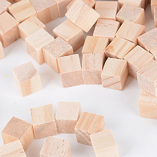 200pcs 1x1x1cm Cubos Madera Bloques Cuadrados para Manualidades Diy Artesanía Pintar Decoración