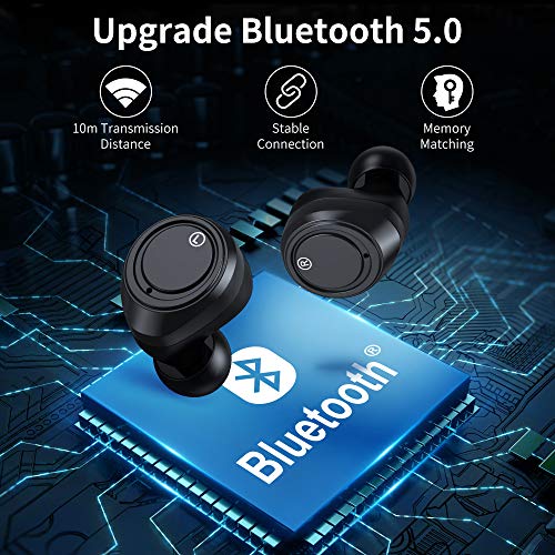 2020 Auriculares Bluetooth 5.0 Auriculares Inalambricos Deportivos 3000mAh Estuche Carga Auriculares Bluetooth con Micrófonos, Hi-Fi Sonido Estéreo, IPX5 Anti-Sudor, Digital Display, Control Táctil