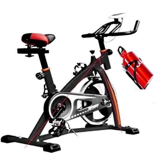 2020 Nuevo Deporte Aeróbico Bicicleta Estudio de Entrenamiento Interior Fitness Cardio Bike Ciclismo Hogar Fitness Gimnasio Monitor LED (Botella de Agua Incluida) (Negro/Rojo)