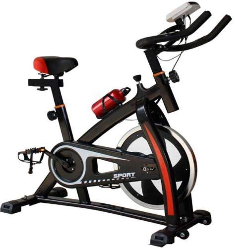 2020 Nuevo Deporte Aeróbico Bicicleta Estudio de Entrenamiento Interior Fitness Cardio Bike Ciclismo Hogar Fitness Gimnasio Monitor LED (Botella de Agua Incluida) (Negro/Rojo)