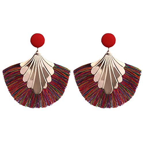 2020 Pendientes largos de borla para mujer, gran moda, aretes colgantes bohemios con flecos vintage 2020 Pendientes largos de borla para mujer, gran moda, aretes colgantes bohemios con flecos vintage