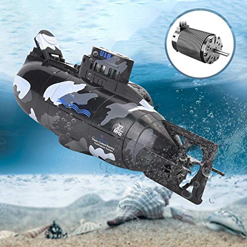 【2021 Promoción de año nuevo】Juguete Submarino, Mini simulador de Control Remoto Modelo de Juguete Submarino de 6 Canales Adecuado para Actividades en Interiores y Exteriores. Además, Este Barco es un