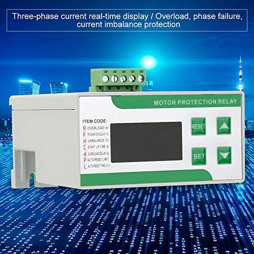 【2021 Promoción de año nuevo】Relé de protección del motor, protector de motor eléctrico digital de CA Protector de pérdida de fase de sobrecarga con productos de pantalla son para bombas, grúas, eleva