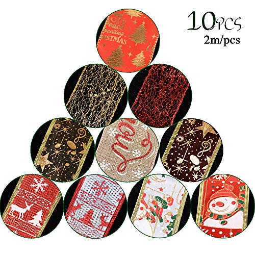 20metros 2mx10rollo Cintas Navidad Decoración Arbol Navidad Embalaje Regalo Hogar DIY Manualidades Lazos Adornos Navideños 20metros 2mx10rollo Cintas Navidad Decoración Arbol Navidad Embalaje Regalo Hogar DIY Manualidades Lazos Adornos Navideños