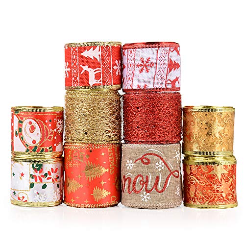 20metros 2mx10rollo Cintas Navidad Decoración Arbol Navidad Embalaje Regalo Hogar DIY Manualidades Lazos Adornos Navideños 20metros 2mx10rollo Cintas Navidad Decoración Arbol Navidad Embalaje Regalo Hogar DIY Manualidades Lazos Adornos Navideños