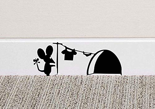 213B Mouse Hole Wall Art Sticker Washing Vinyl Decal Mice Home Skirting Board Funny by Black Country Vinyls