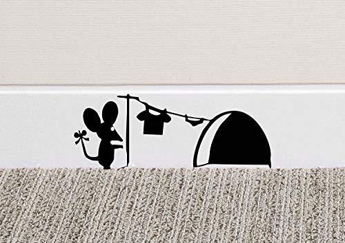 213B Mouse Hole Wall Art Sticker Washing Vinyl Decal Mice Home Skirting Board Funny by Black Country Vinyls