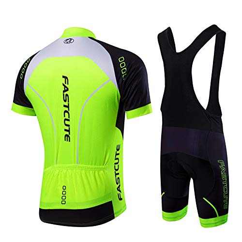 21Grams Maillot de Ciclismo para Hombre con Culotte Corto con Tirantes Manga Corta con Tirantes Acolchados de Gel en 3D