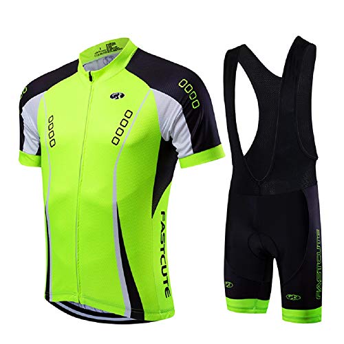 21Grams Maillot de Ciclismo para Hombre con Culotte Corto con Tirantes Manga Corta con Tirantes Acolchados de Gel en 3D