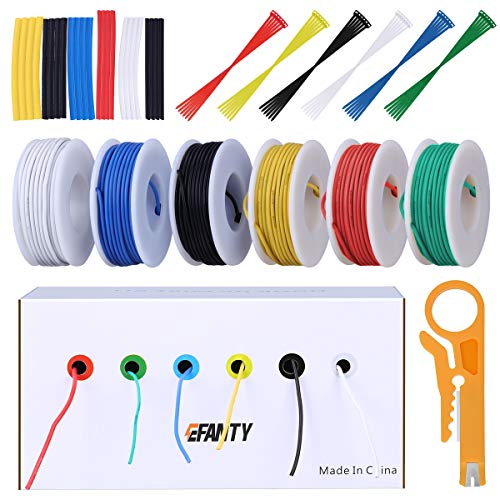 22 AWG Cable Sólido Cable de Cobre Estañado Cable Flexible de Silicona Alambres Eléctrico con 24 pz Tubo Termorretráctil 36 pz Amarre Cable 1pz Mini Pelacables(6 Carretes 10 Metros) 22 AWG Cable Sólido Cable de Cobre Estañado Cable Flexible de Silicona Alambres Eléctrico con 24 pz Tubo Termorretráctil 36 pz Amarre Cable 1pz Mini Pelacables(6 Carretes 10 Metros)