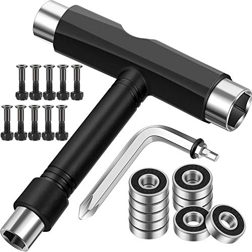 22 Herramientas de Skate Multifuncionales Herramienta T Portátil Accesorios Patines Incluye Herramienta de Skate Tipo T, Destornillador de Llave Tipo L, Rodamiento Patín, Pernos Hardware de Monopatín 22 Herramientas de Skate Multifuncionales Herramienta T Portátil Accesorios Patines Incluye Herramienta de Skate Tipo T, Destornillador de Llave Tipo L, Rodamiento Patín, Pernos Hardware de Monopatín