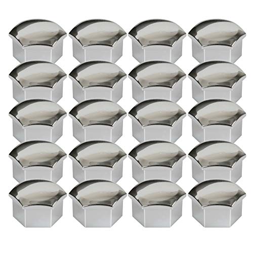 2241-20 piezas - Ø 17 mm cromo Caperuza tapones de tuerca Tapa con tornillos de rueda casquillo pernos cap cubre Protectores