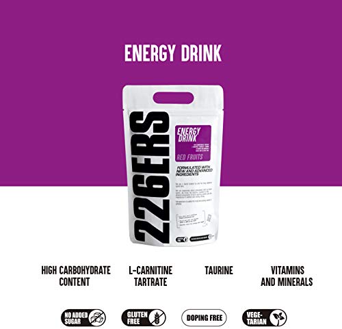 226ERS Energy Drink, Bebida Energética con Amilopectina, Taurina y L-Carnitina, Frutos Rojos - 1000 gr
