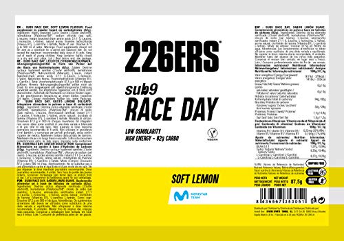 226ERS Sub9 Race Day Energy Drink, Bedida Energética en Polvo con BCAA, Sodio y L-Carnititna - 9 Sobres 226ERS Sub9 Race Day Energy Drink, Bedida Energética en Polvo con BCAA, Sodio y L-Carnititna - 9 Sobres