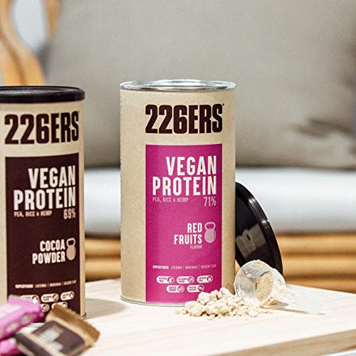 226ERS Vegan Protein, Proteina en Polvo, Vegana, Sin Gluten y Sin Lactosa, Frutos Rojos - 700 gr