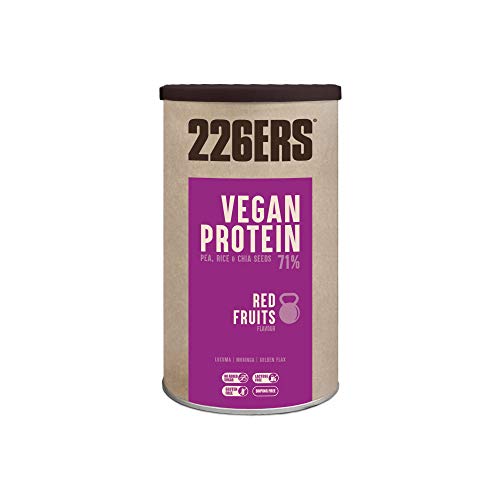 226ERS Vegan Protein, Proteina en Polvo, Vegana, Sin Gluten y Sin Lactosa, Frutos Rojos - 700 gr