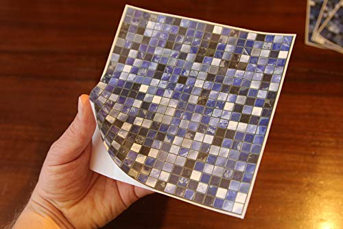 24 Azul PEGATINAS lisas para pegar sobre azulejos cuadrados de 15cm en cocina baños Directamente de TILE STYLE DECALS sin intermediarios resistentes al agua y aceite