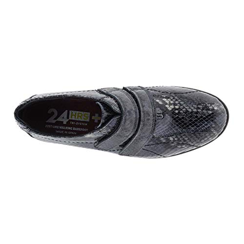 24 Horas 24741 Deportivas Piel con Velcro Talla: 38 Color: Negro