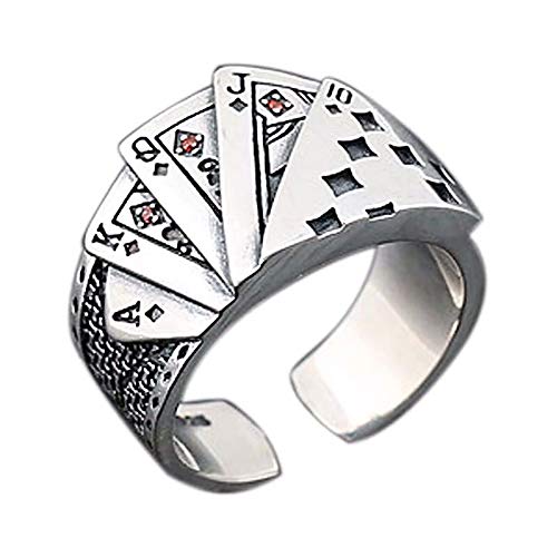 24 JOYAS Anillos Ajustables Póker Gótico Punk. Anillo Escalera de Póker Estilo rockero Unisex (Picas) 24 JOYAS Anillos Ajustables Póker Gótico Punk. Anillo Escalera de Póker Estilo rockero Unisex (Picas)