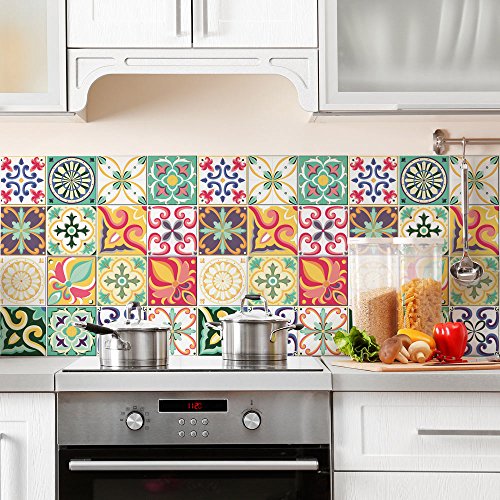 24 (Piezas) Adhesivo para Azulejos 20x20 cm - PS00049 - Valencia - Adhesivo Decorativo para Azulejos para baño y Cocina - Stickers Azulejos - Collage de Azulejos 24 (Piezas) Adhesivo para Azulejos 20x20 cm - PS00049 - Valencia - Adhesivo Decorativo para Azulejos para baño y Cocina - Stickers Azulejos - Collage de Azulejos