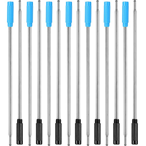 24 Piezas de Recambios de Bolígrafos de Punta de Bola Reemplazables Negros Escritura Lisa 4,5 Pulgadas (11,6 cm) y 1 mm Punta Medium (Negro y Azul)