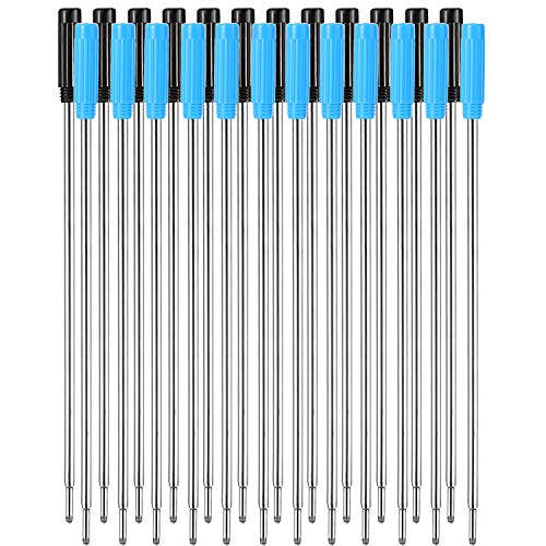 24 Piezas de Recambios de Bolígrafos de Punta de Bola Reemplazables Negros Escritura Lisa 4,5 Pulgadas (11,6 cm) y 1 mm Punta Medium (Negro y Azul)