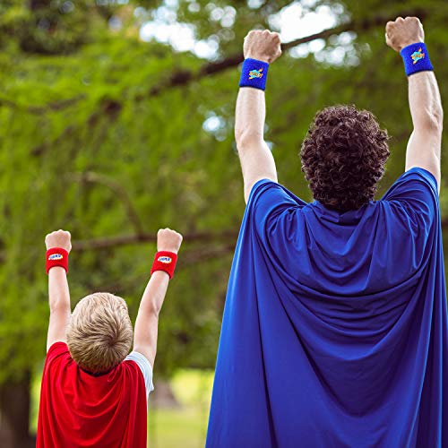 24 Piezas Muñequera Deportiva de Niños Muñequeras Coloridas Muñequera de Toalla de Algodón con Diseño de Pow Zap para Deportes Cumpleaños Fiesta, 6 Estilos