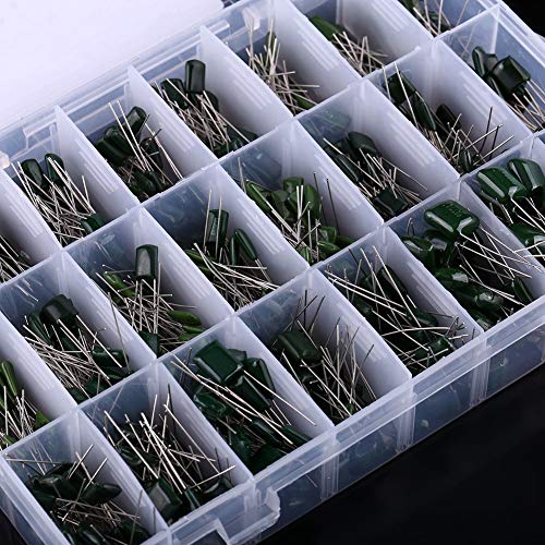 24 valores 660Pcs 100V Kit de surtido de condensadores con caja de almacenamiento,Capacitores de papel de película de poliéster de 0.22nF-470nF 24 valores 660Pcs 100V Kit de surtido de condensadores con caja de almacenamiento,Capacitores de papel de película de poliéster de 0.22nF-470nF