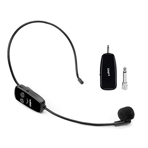 2.4G Micrófono Inalámbrico, HyAdierTech Transmisión Inalámbrica Estable, Micrófono Altavoz Auricular y de Mano 2 En 1 para Amplificador de Voz, para Ayuda Turístico, Rendimiento, Discurso